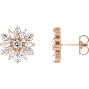 VINTAGE INSPIRED DIAMOND EARRINGS - 14K Rose Gold