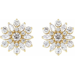 VINTAGE INSPIRED DIAMOND EARRINGS - 14K Yellow Gold