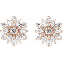 Load image into Gallery viewer, VINTAGE INSPIRED DIAMOND EARRINGS - 14K Rose Gold
