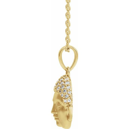 DIAMOND BUDDHA NECKLACE - 14K Yellow Gold