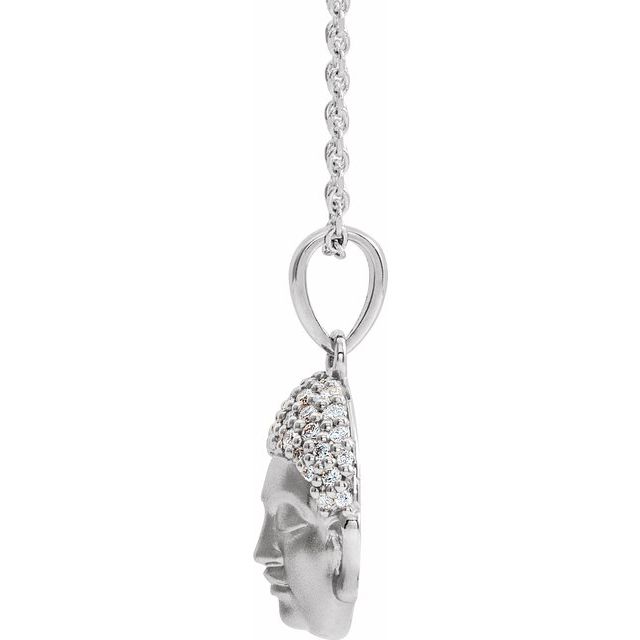 DIAMOND BUDDHA NECKLACE - 14K White Gold