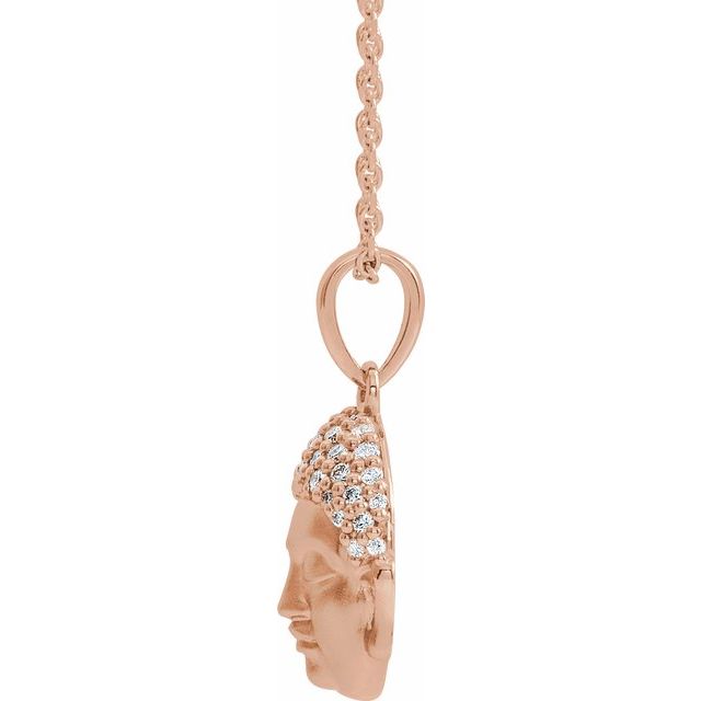 DIAMOND BUDDHA NECKLACE - 14K Rose Gold