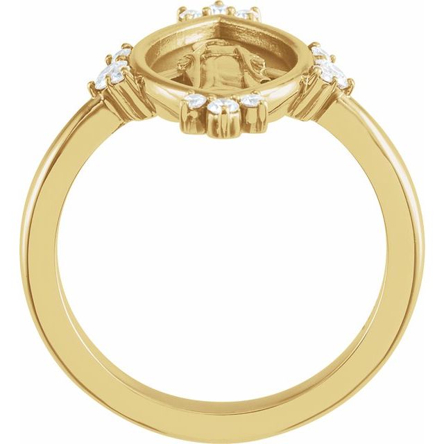 DIAMOND MIRACULOUS MEDAL RING - 14K Yellow Gold