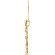 Load image into Gallery viewer, ETHIOPIAN OPAL, PINK SAPPHIRE, &amp; DIAMOND SCATTER BAR NECKLACE - 14K Yellow Gold
