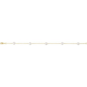 14K PEARL BRACELET OR NECKLACE - Yellow Gold
