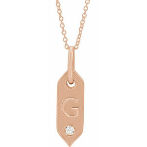 GOLD INITIAL 0.05 CTW DIAMOND 16-18" NECKLACE