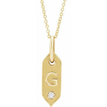 Load image into Gallery viewer, GOLD INITIAL 0.05 CTW DIAMOND 16-18&quot; NECKLACE
