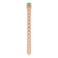 Load image into Gallery viewer, EMERALD BEADED STACKING RING
