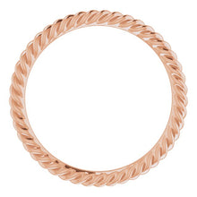 Load image into Gallery viewer, 14K SKINNY ROPE BAND - Rose Gold
