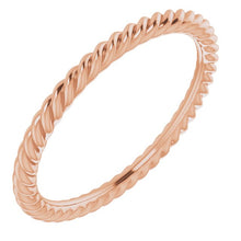 Load image into Gallery viewer, 14K SKINNY ROPE BAND - Rose Gold
