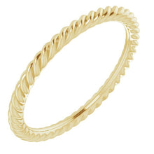 Load image into Gallery viewer, 14K SKINNY ROPE BAND - Yellow Gold
