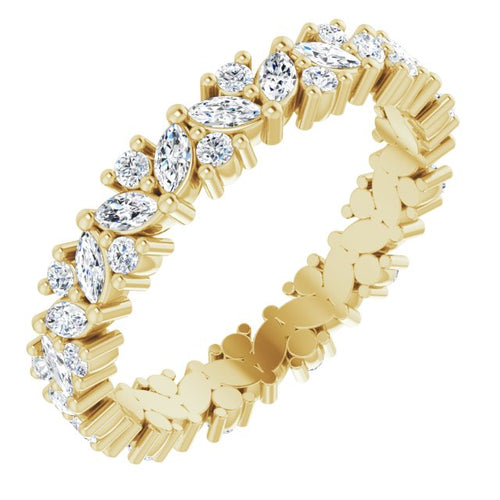 1 CTW MARQUISE CLUSTER ETERNITY BAND