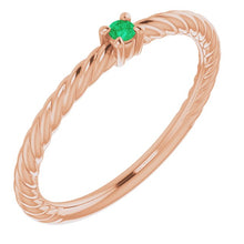 Load image into Gallery viewer, EMERALD ROPE RING
