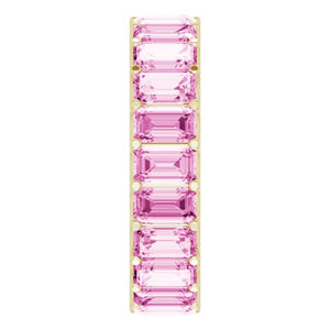 7 1/4 CTW PINK EMERALD CUT SAPPHIRE ETERNITY BAND