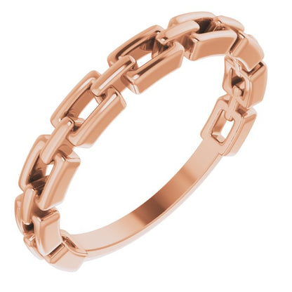 CHAIN LINK RING - Rose Gold