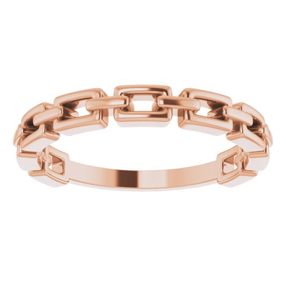 CHAIN LINK RING - Rose Gold