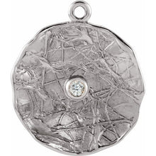Load image into Gallery viewer, 0.03 DIAMOND TEXTURED COIN DANGLE
