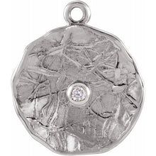Load image into Gallery viewer, 0.02 DIAMOND TEXTURED COIN DANGLE
