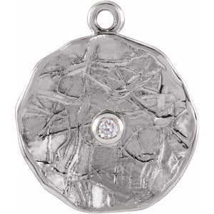 0.02 DIAMOND TEXTURED COIN DANGLE