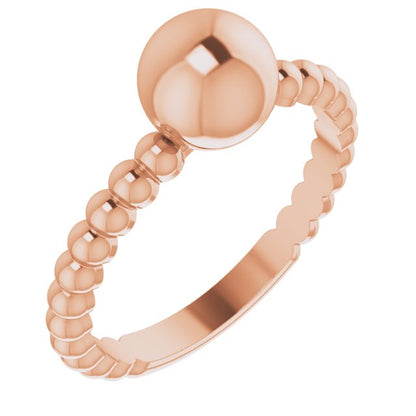 METAL BALL RING - 14K Rose Gold