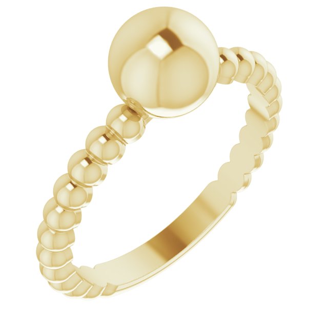 METAL BALL RING - 14K Yellow Gold