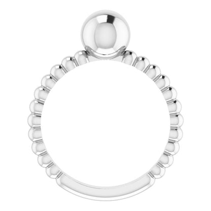 METAL BALL RING - 14K White Gold