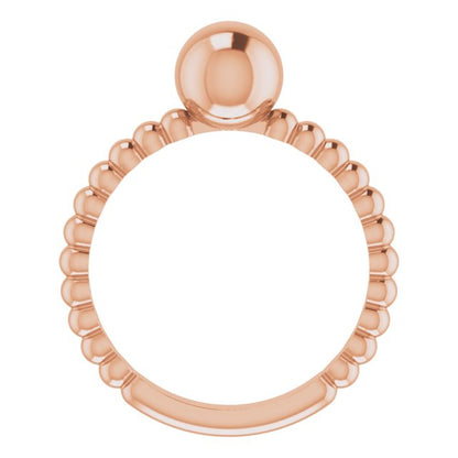 METAL BALL RING - 14K Rose Gold