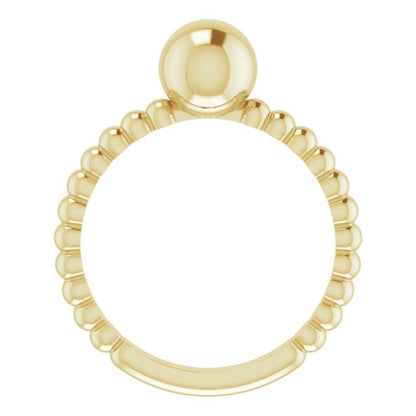 METAL BALL RING - 14K Yellow Gold