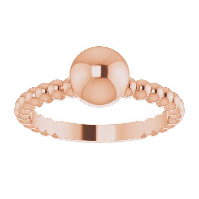 METAL BALL RING - 14K Rose Gold