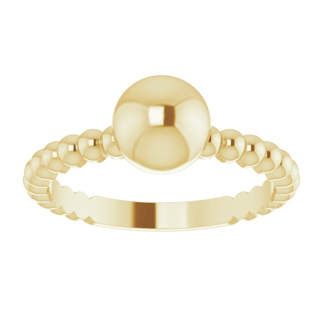 METAL BALL RING - 14K Yellow Gold