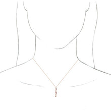 Load image into Gallery viewer, ETHIOPIAN OPAL, PINK SAPPHIRE, &amp; DIAMOND SCATTER BAR NECKLACE - 14K Rose Gold
