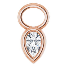 Load image into Gallery viewer, BEZEL SET PEAR SHAPPED DIAMOND HOOP CHARM
