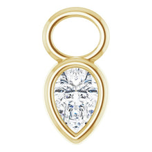 Load image into Gallery viewer, BEZEL SET PEAR SHAPPED DIAMOND HOOP CHARM
