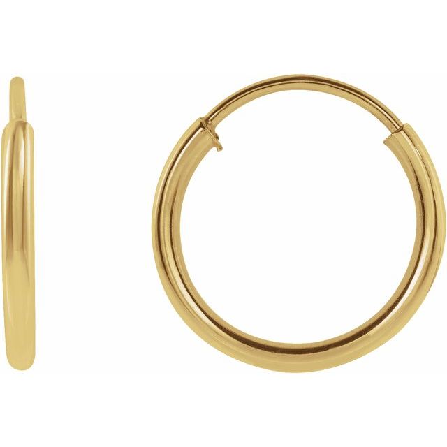 14K THIN HOOP EARRINGS - Yellow Gold