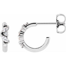 Load image into Gallery viewer, SCATTERED DIAMOND HOOP EARRINGS - 14K White Gold
