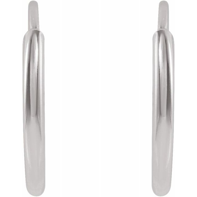 14K THIN HOOP EARRINGS - White Gold