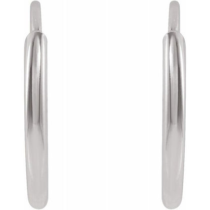 14K THIN HOOP EARRINGS - White Gold