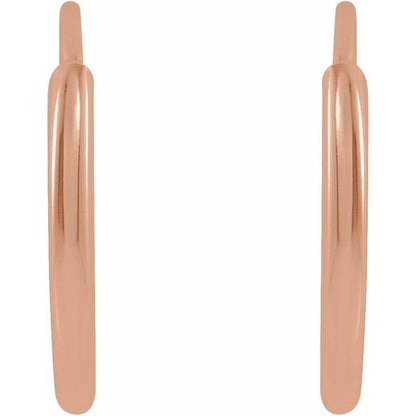 14K THIN HOOP EARRINGS - Rose Gold