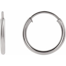 Load image into Gallery viewer, 14K THIN HOOP EARRINGS - White Gold
