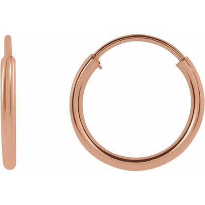 14K THIN HOOP EARRINGS - Rose Gold