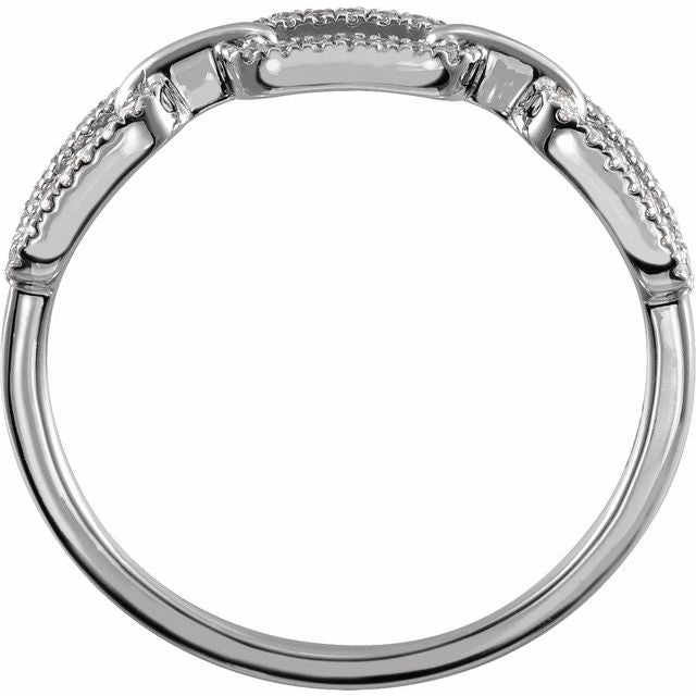 DIAMOND CHAIN LINK RING - 14k White Gold