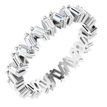 Load image into Gallery viewer, STAGGERED ETERNITY BAND - 14K White Gold
