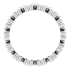 STAGGERED ETERNITY BAND - 14K White Gold