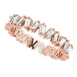 STAGGERED ETERNITY BAND - 14K Rose Gold
