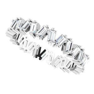 STAGGERED ETERNITY BAND - 14K White Gold