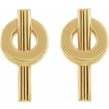 Load image into Gallery viewer, 14K NEGATIVE SPACE CIRCLE EARRINGS - Yellow Gold

