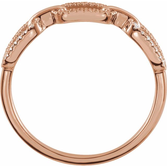 DIAMOND CHAIN LINK RING - 14K Rose Gold