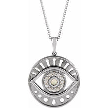 Load image into Gallery viewer, EVIL EYE NECKLACE - ETHIOPIAN OPAL - 14K White Gold

