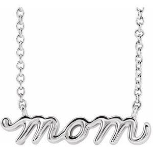 MOM NECKLACE - 14K White Gold