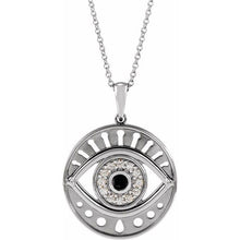 Load image into Gallery viewer, EVIL EYE NECKLACE - ONYX - 14K White Gold
